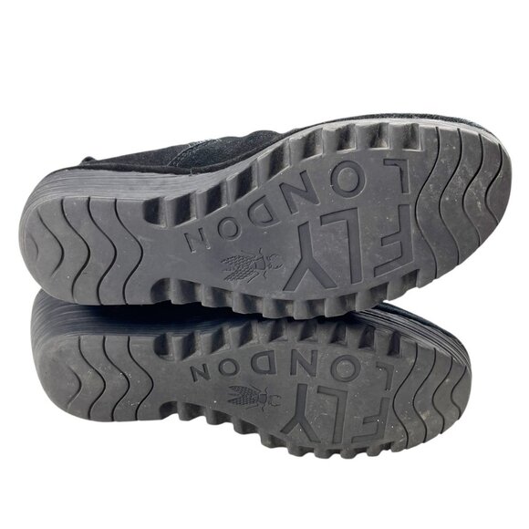 FLY London Yada Black Suede Mid-Calf Boot Size Euro 42 FLAW - Picture 5 of 15